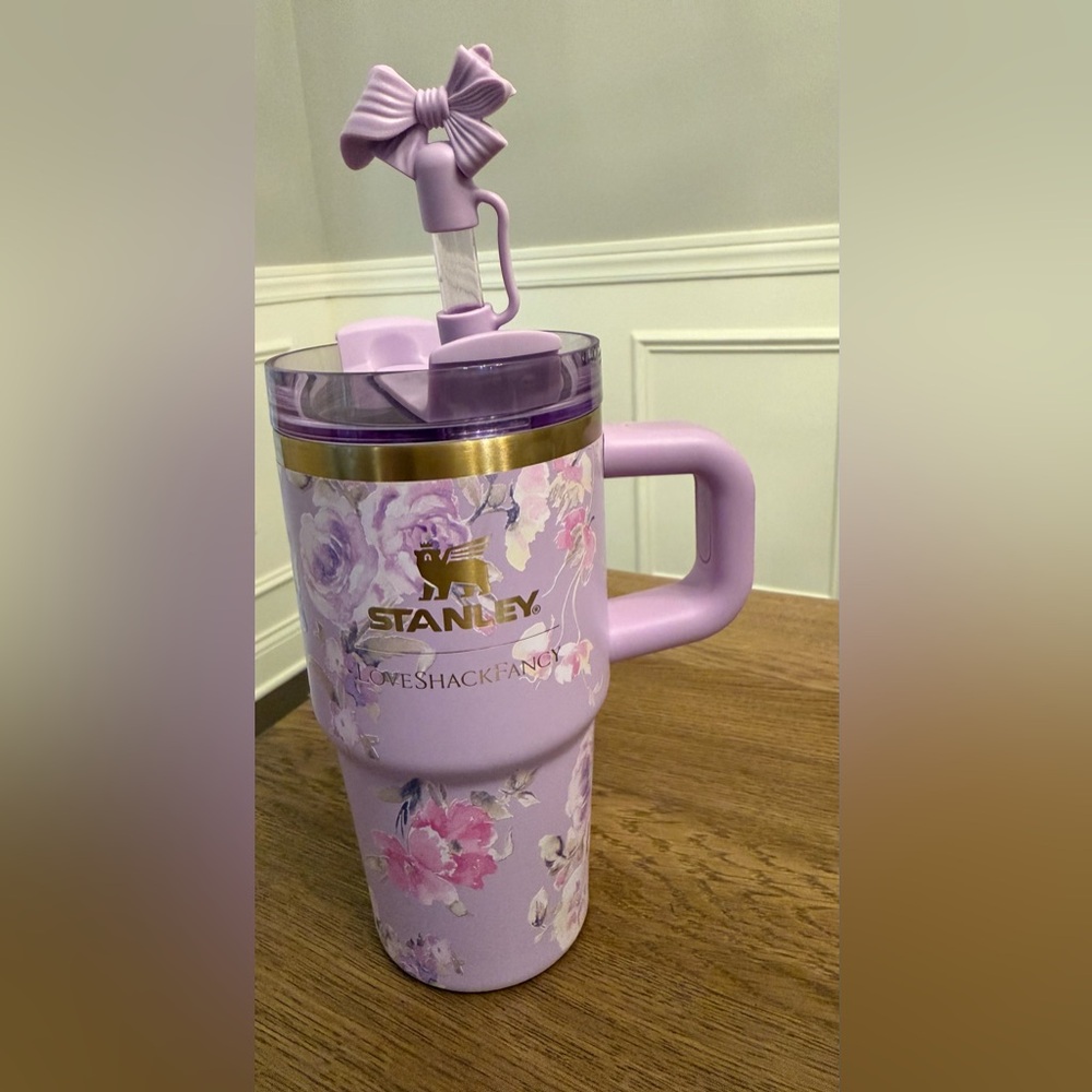 LOVESHACKFANCY X Stanley collaboration 20 oz quencher happy thoughts print